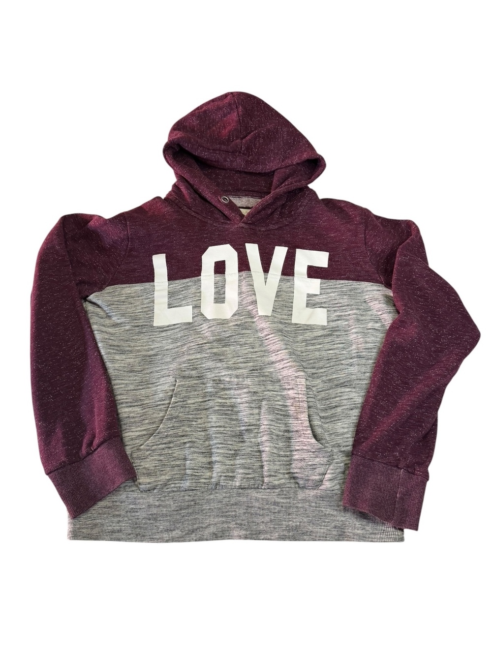 Reflex Colorblock Love Pullover Hoodie Sweatshirt, Kids size L